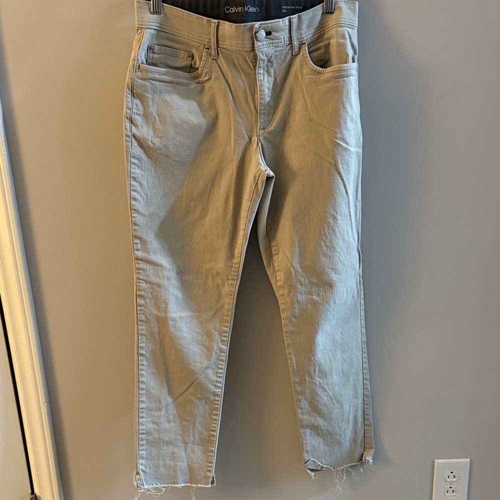 Calvin Klein Tan/Khaki Infinite Flex Waist Slim Jeans
